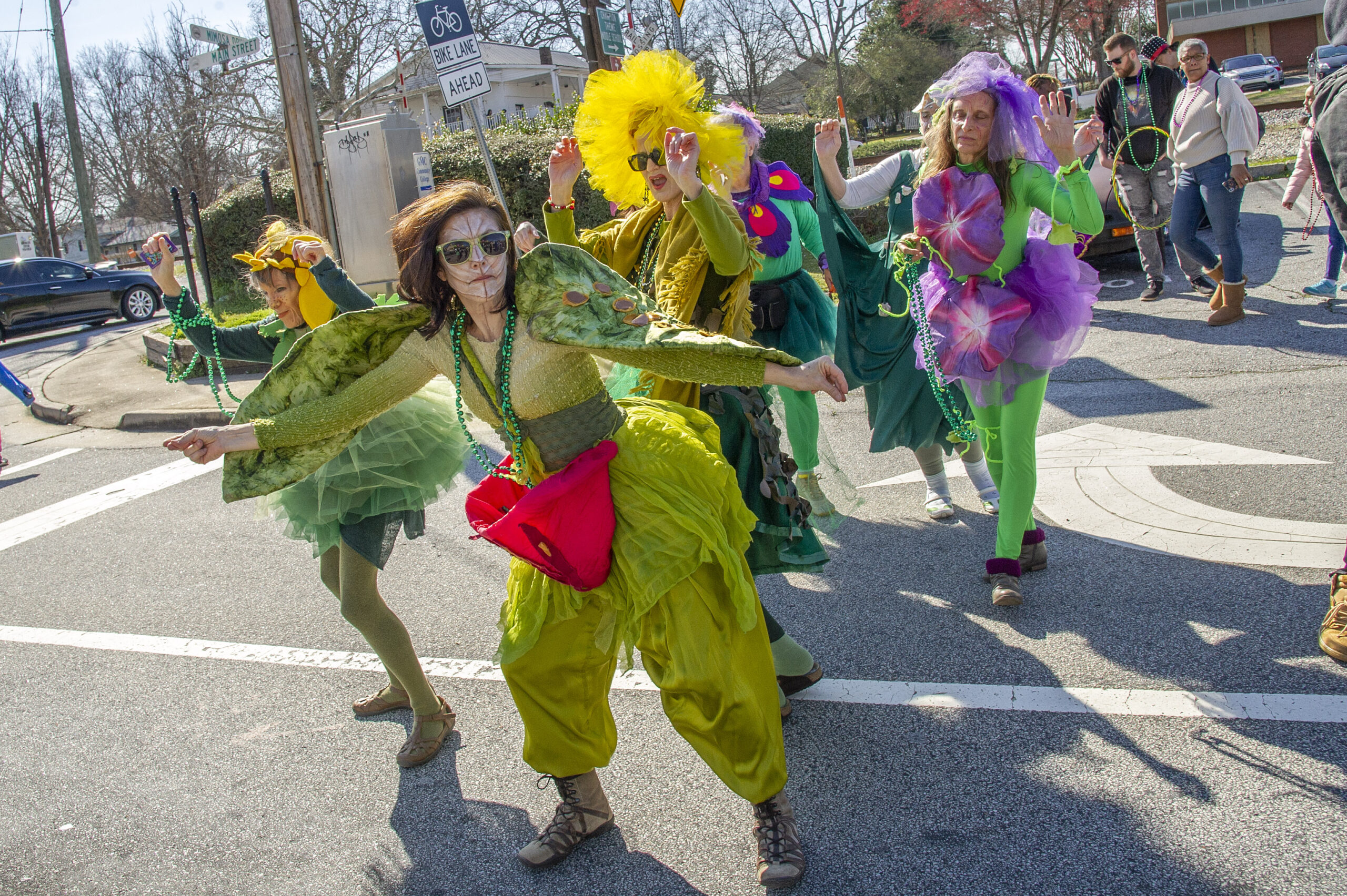 Dancing Flowers for Peace participate in a Stone Mountain parade.